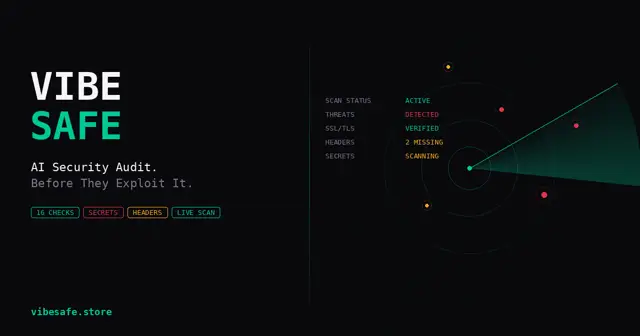 VibeSafe official site preview